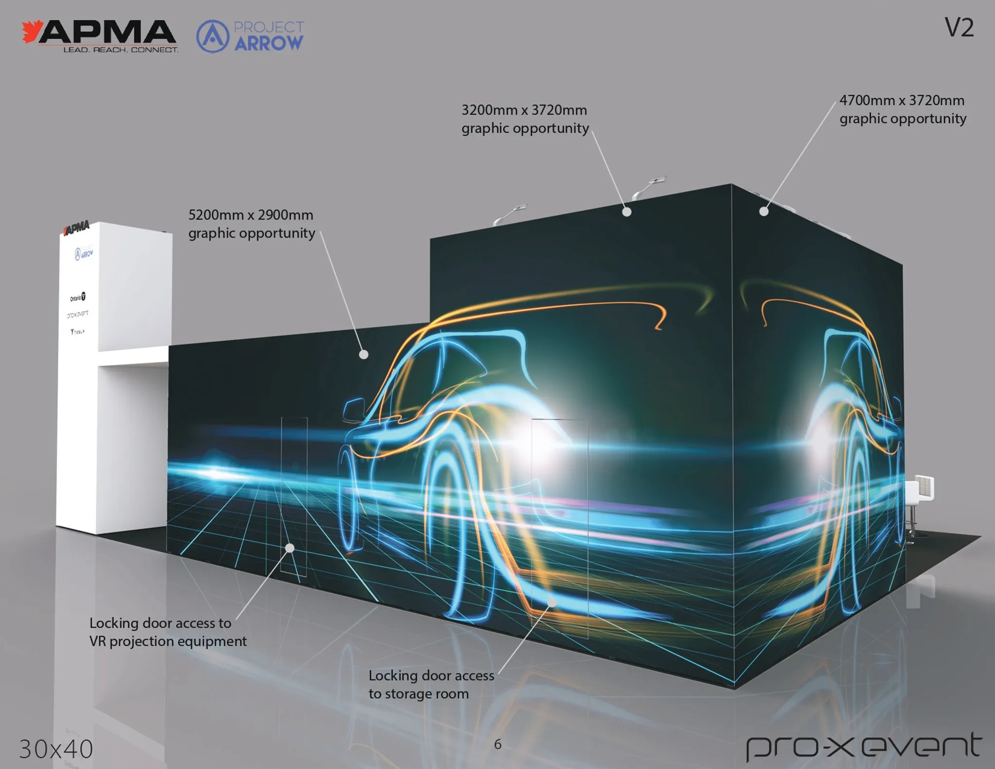 30x40 Island booth design by Pro-X Exhibits
